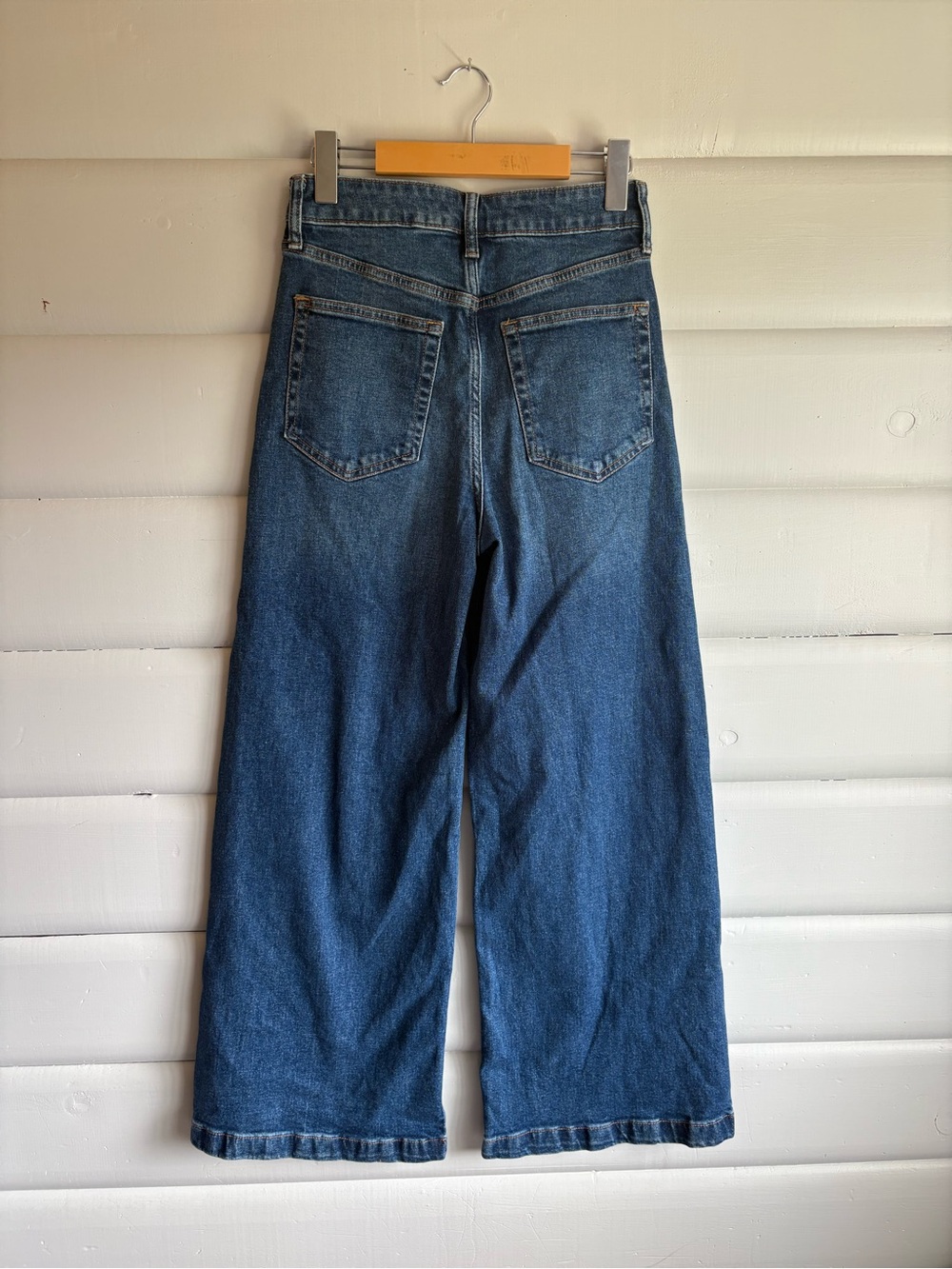 GAP High Rise Stride Wide Leg Jeans 26P Petite Medium Indigo - Picture 4 of 10